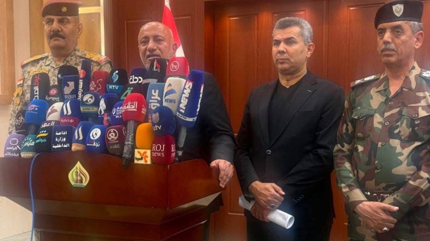 مؤتمر صحفي لقيادات أمنية في كربلاء.